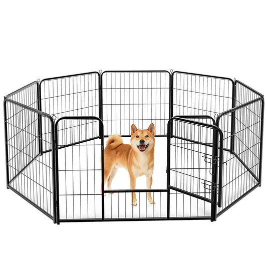 JHK Eight Panel Foldable Dog Pen For Indoor Outdoor Use