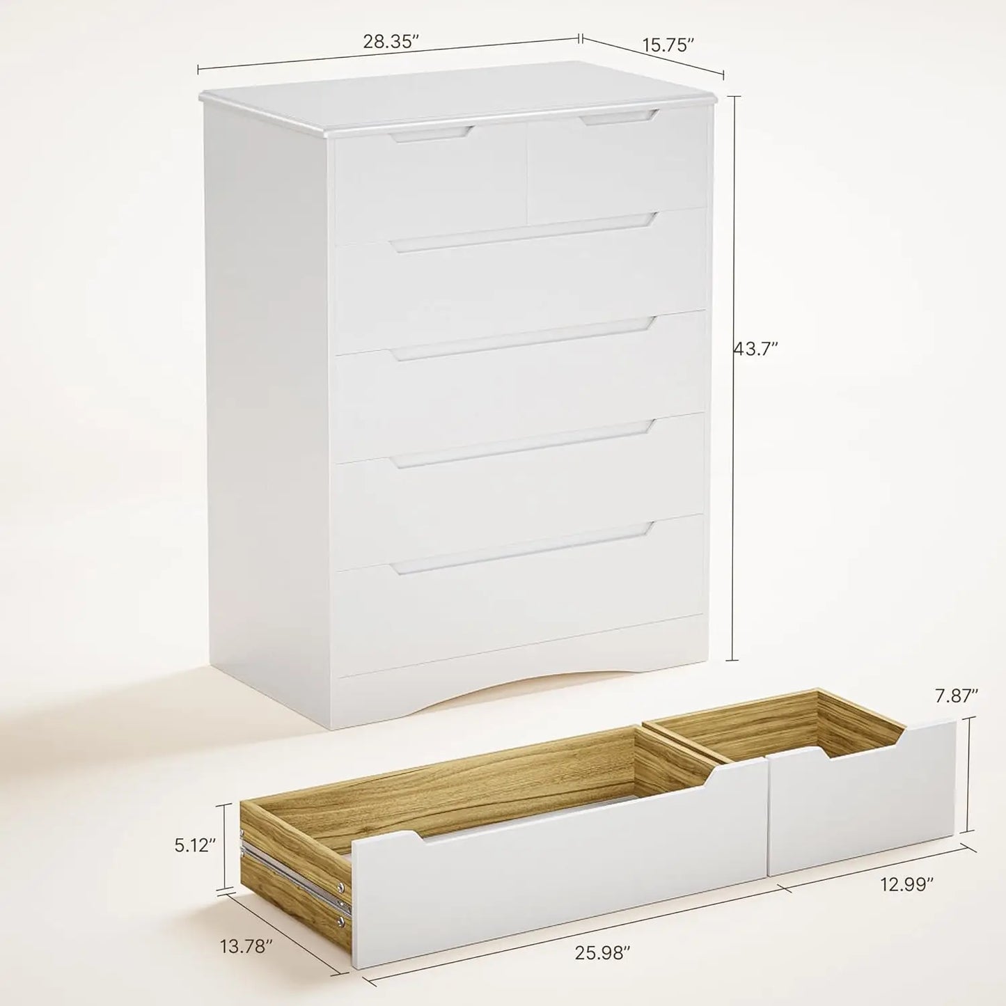 Wooden Chest Drawer Dresser Storage Cabinet Organizer