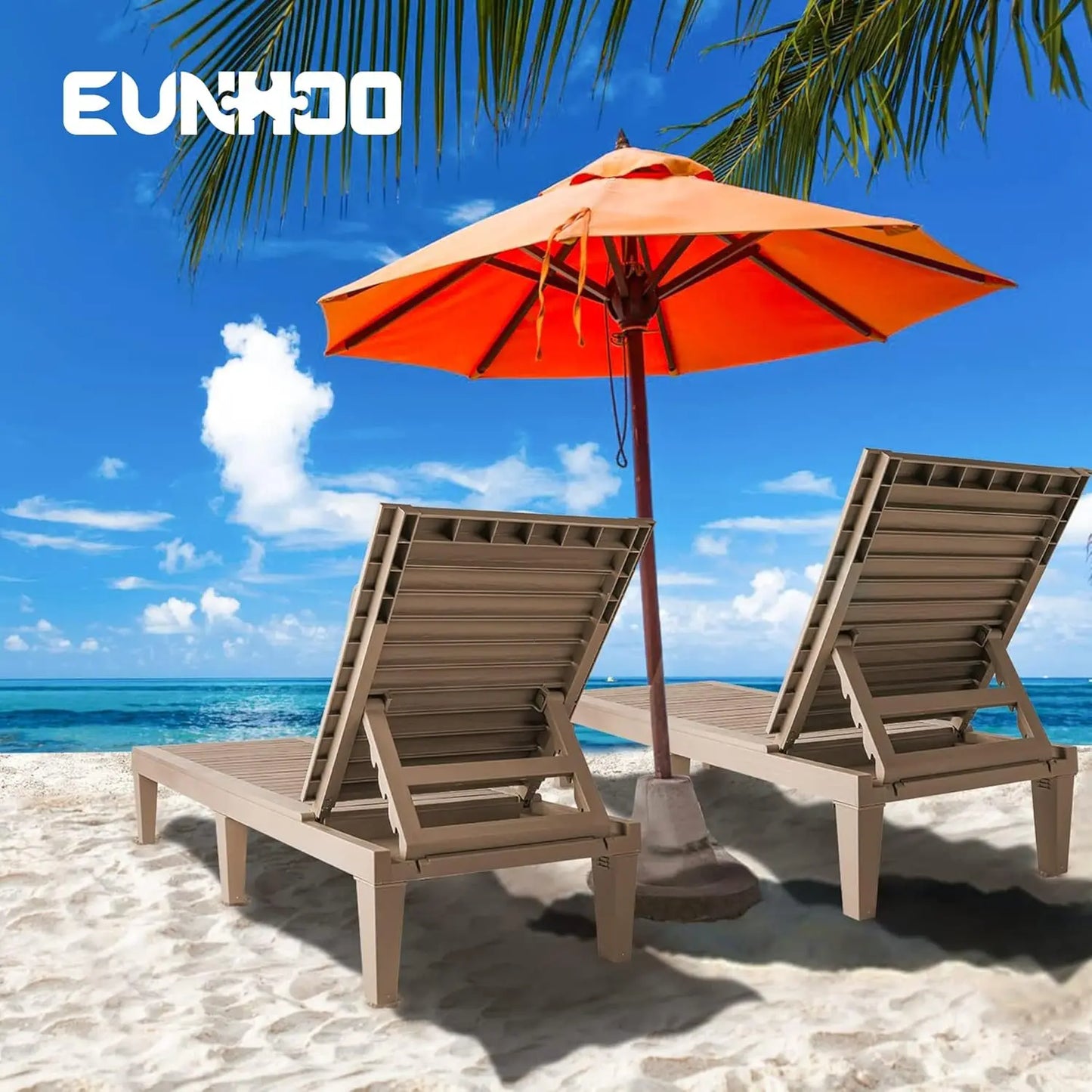 Outdoor Chaise Lounge Set Of 2 Adjustable 5 Position Backrest