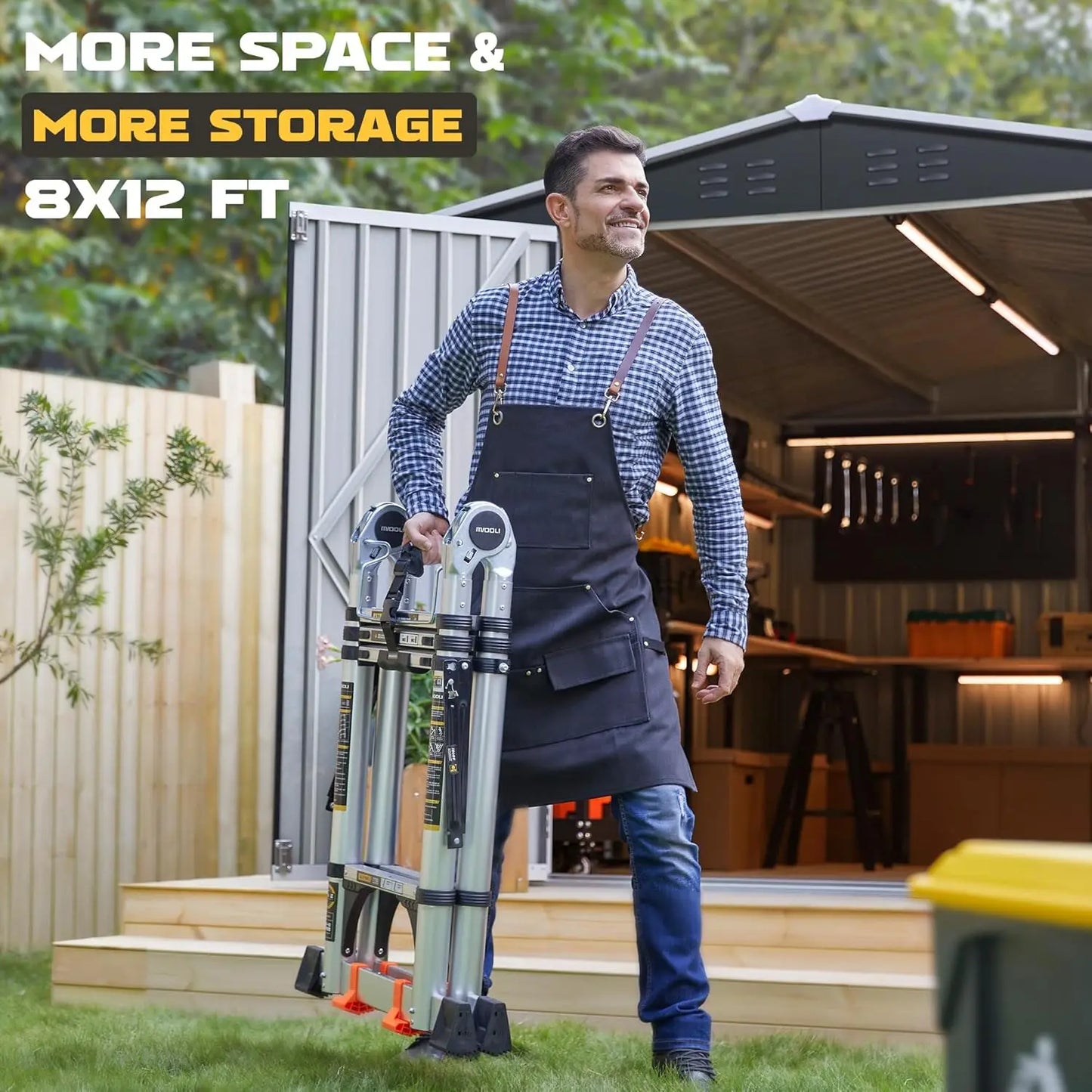 Outdoor Metal Storage Shed With Reinforced Frame And Waterproof Design