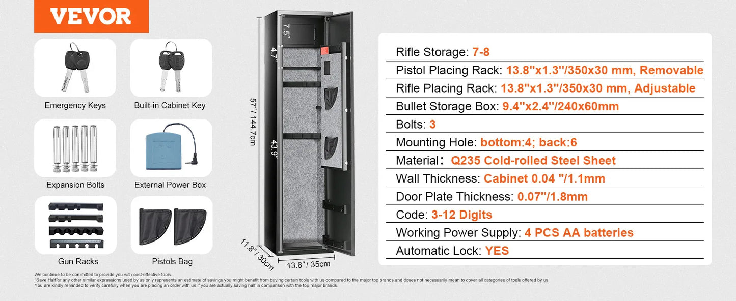 SucceBuy Gun Safe For Rifles With Digital Keypad