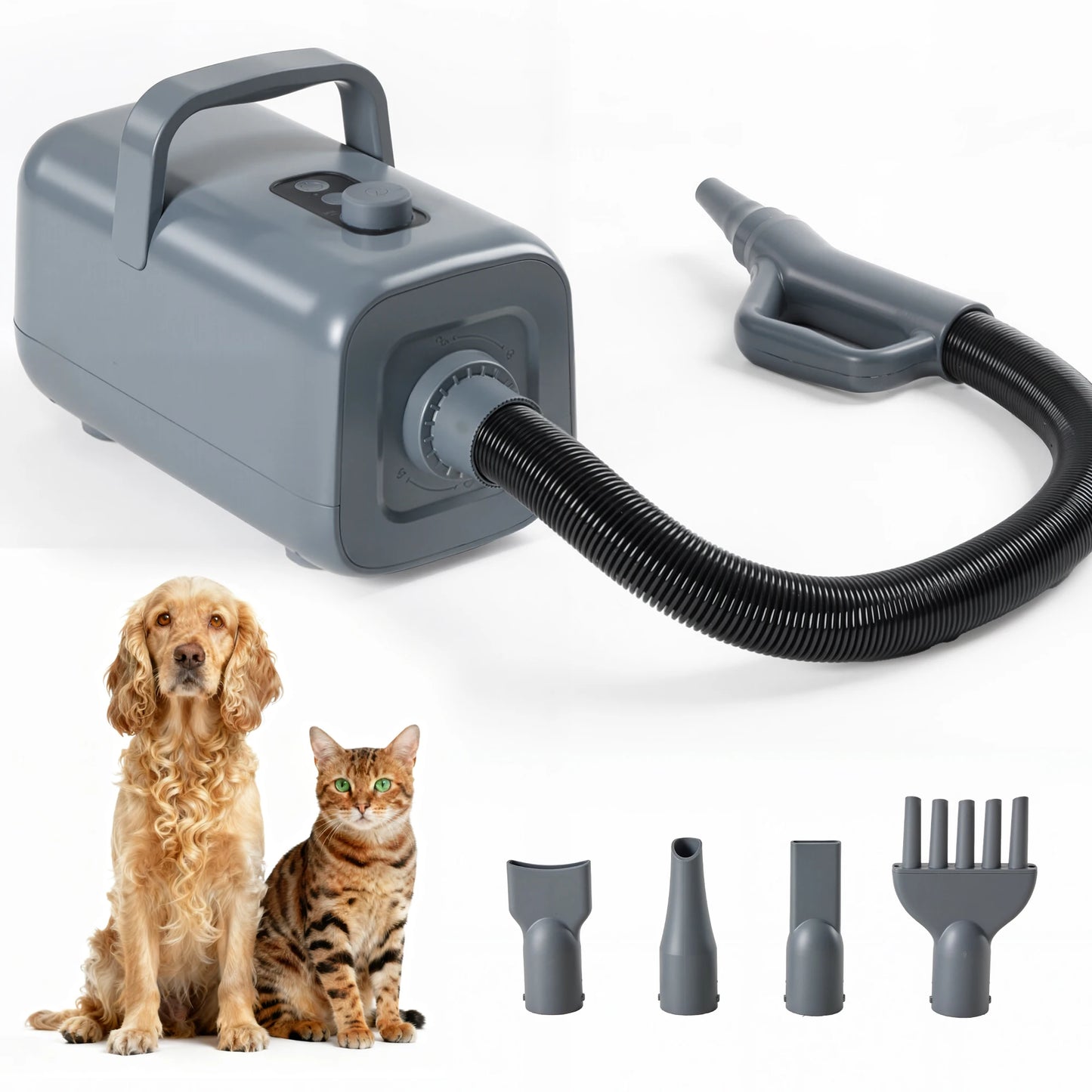 Pet Grooming Vacuum Dryer Kit With Four Nozzles Low Noise