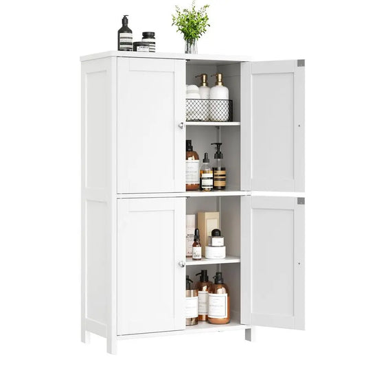 Bathroom Storage Cabinet With Magnetic Doors And Shelves