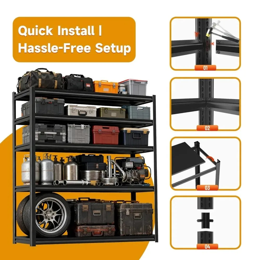 ZHILU Heavy Duty Garage Shelving Unit 2500lb Capacity Metal