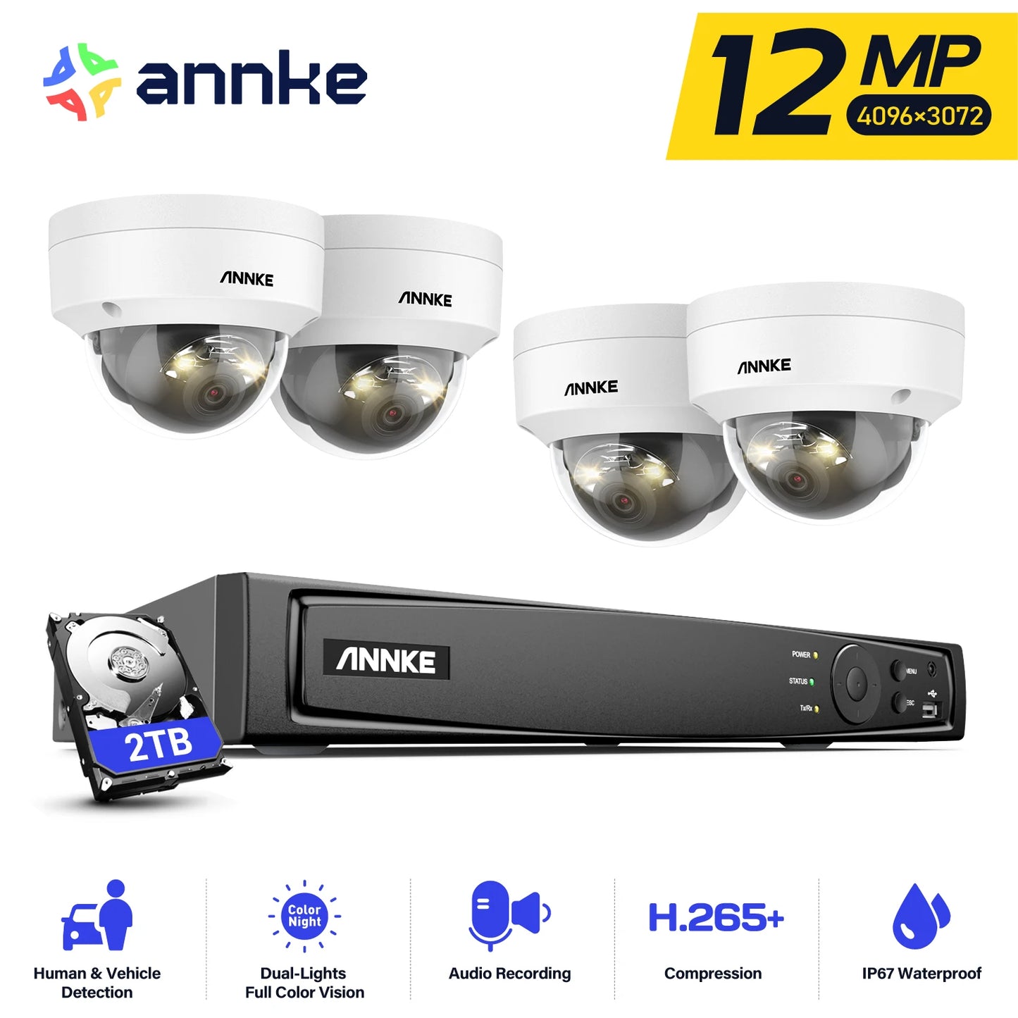 ANNKE H1200 12MP Dual Light Outdoor Surveillance System