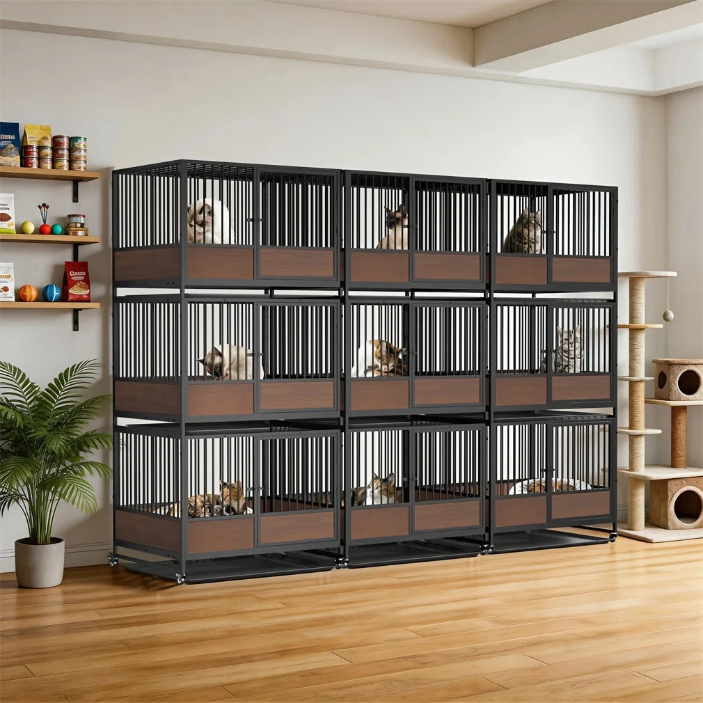 Cat Cage Kennel Heavy Duty Metal Pet Crate For Boarding
