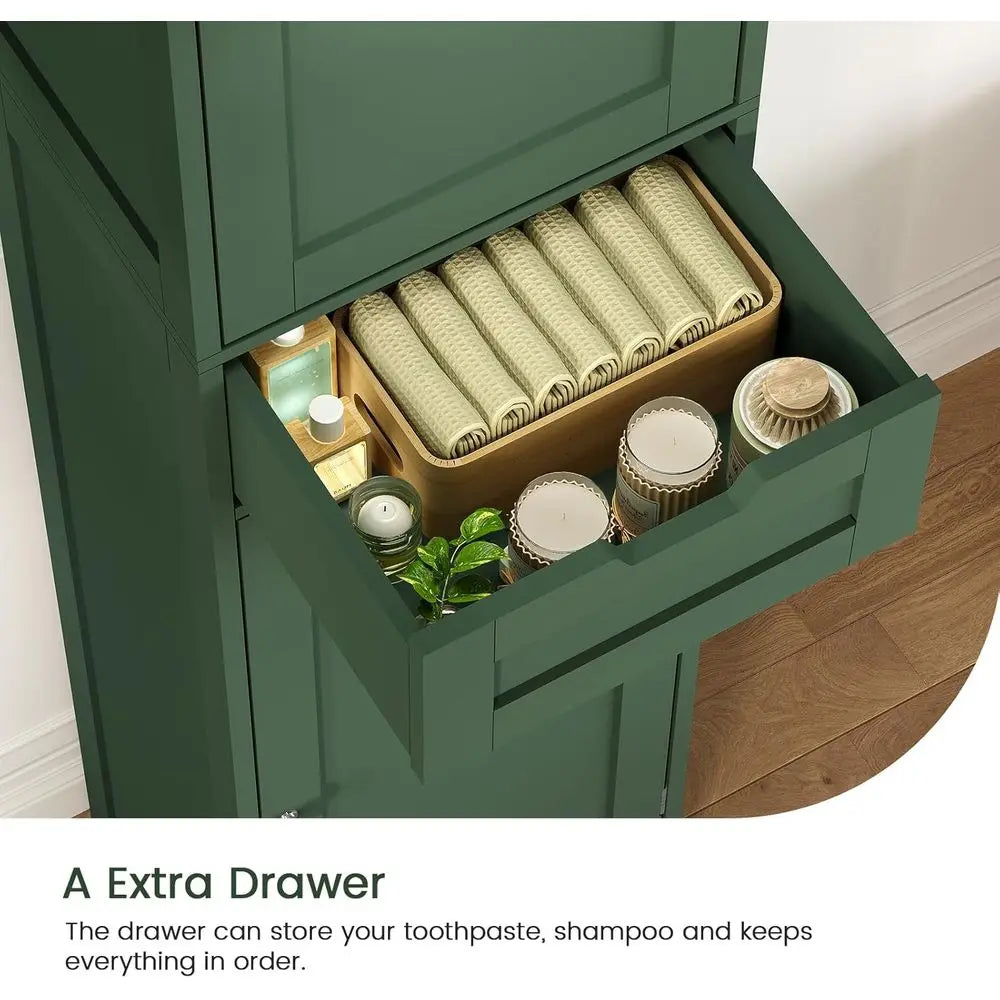 Bathroom Storage Cabinet 2 Doors 1 Drawer Adjustable Shelves
