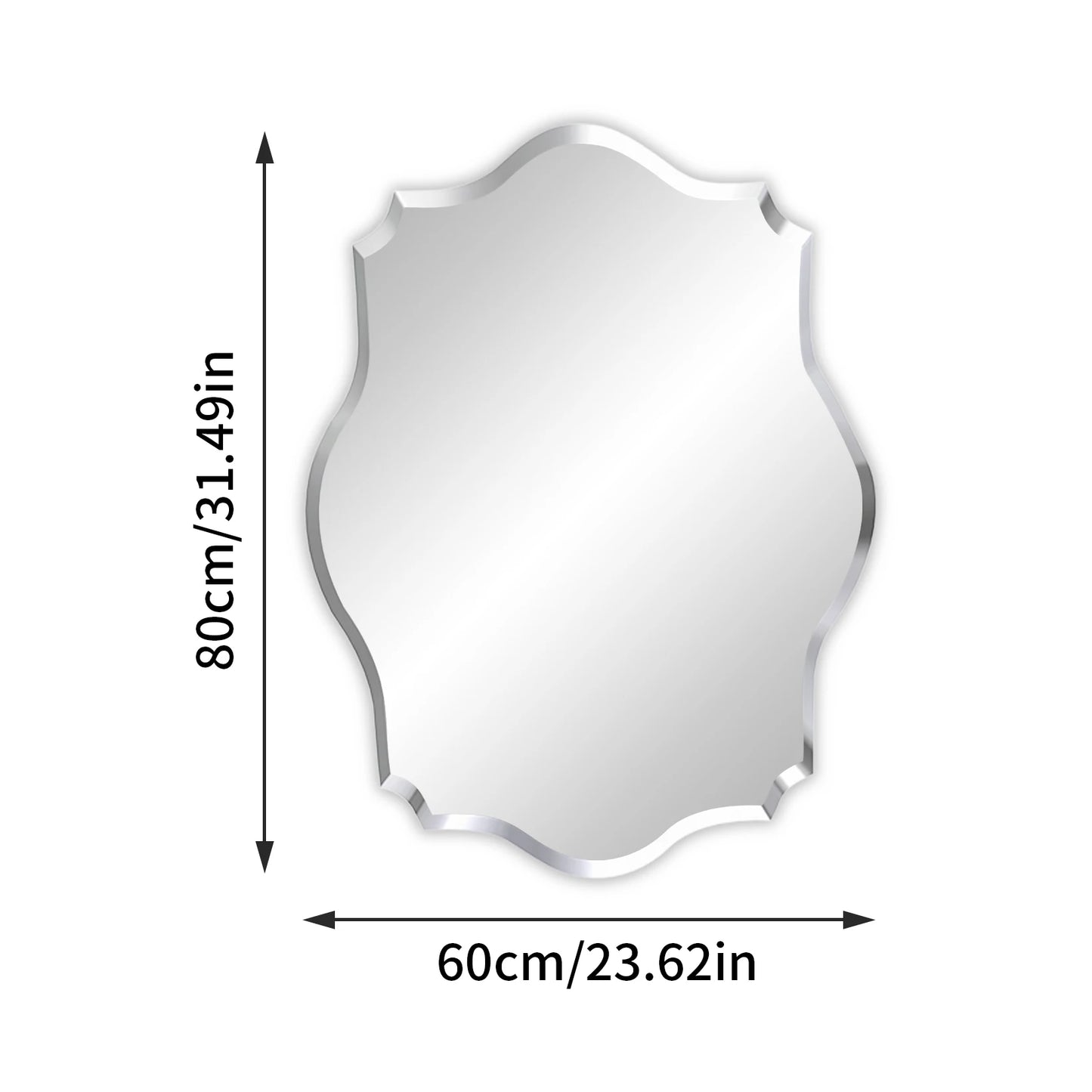 Wisfor Wall Mirror Scalloped Frameless Beveled Edge