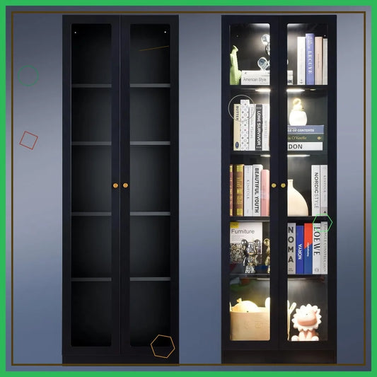 5-Tier Metal Curio Cabinet With Adjustable Shelves