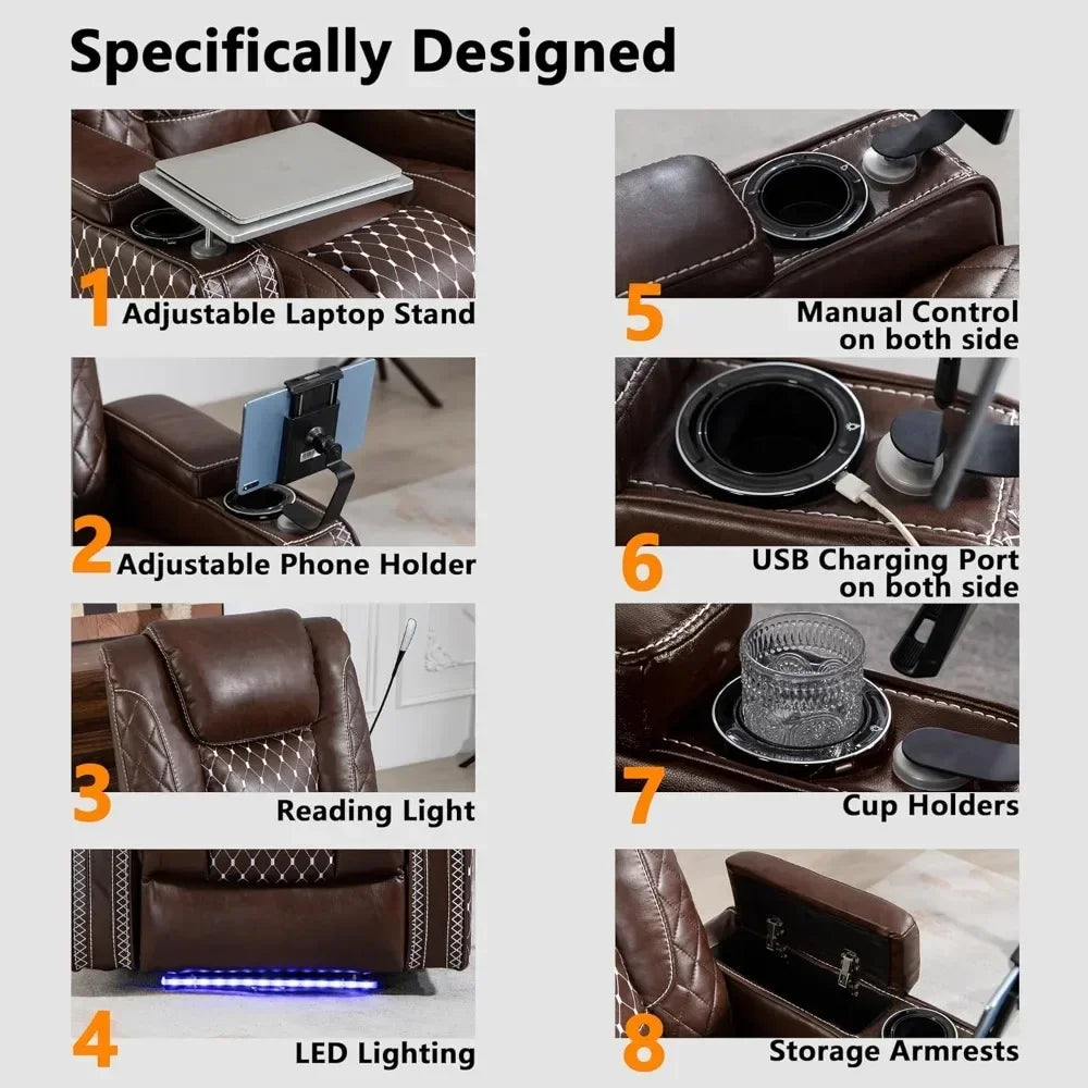 Power Zero Gravity Recliner Chair With USB Ports And Cupholders