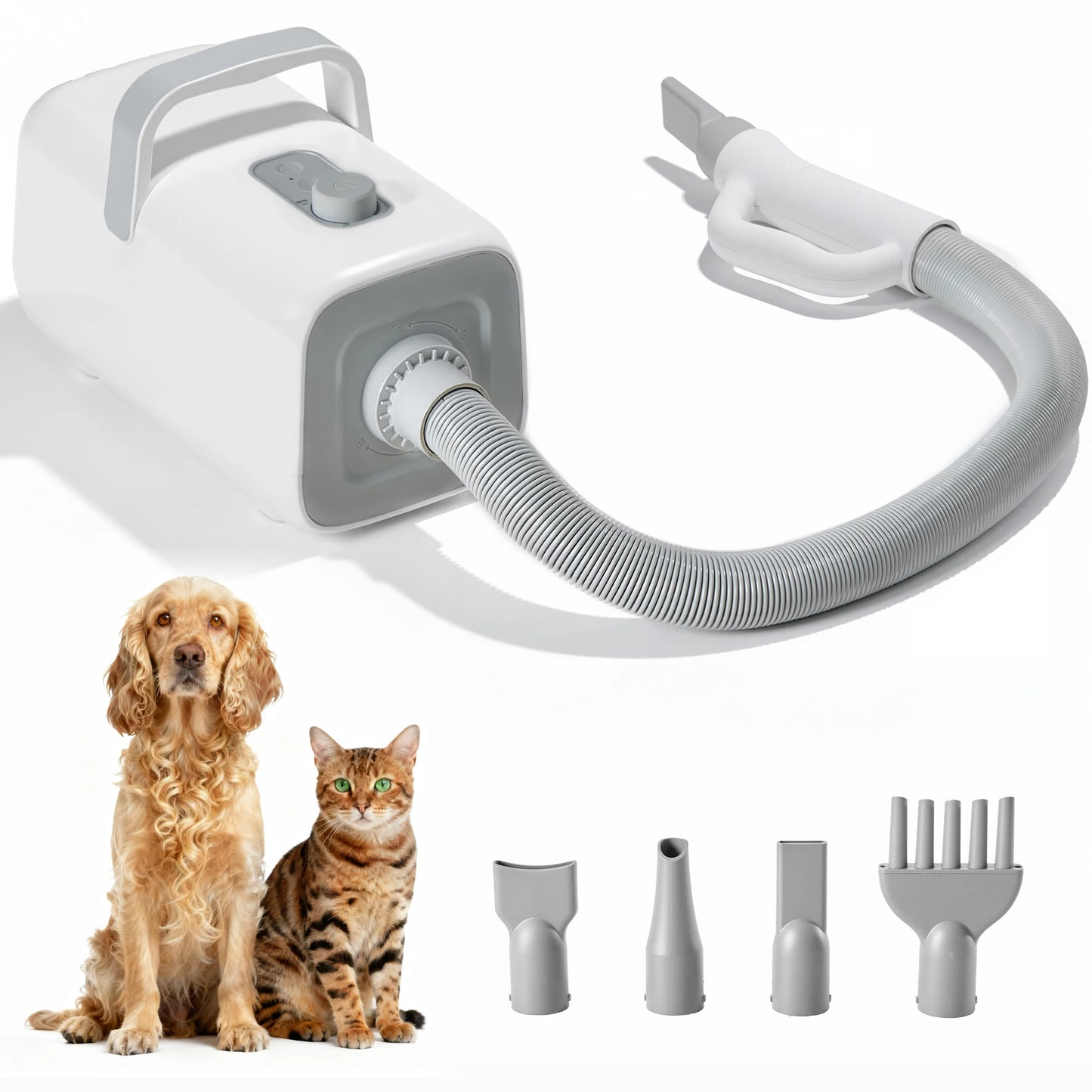 Pet Grooming Vacuum Dryer Kit With Four Nozzles Low Noise