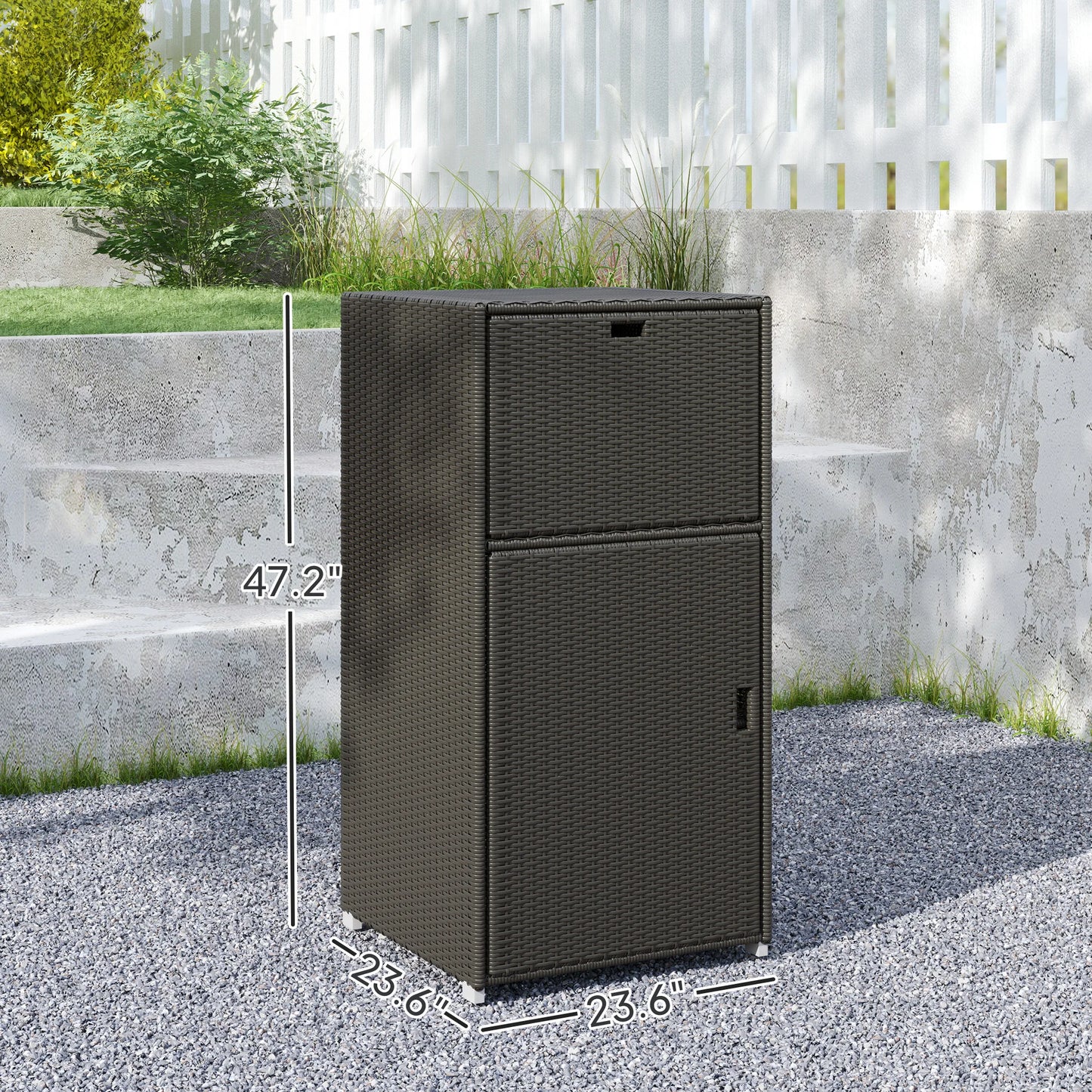 Outsunny Outdoor Towel Rack With Cabinet Storage For Poolside