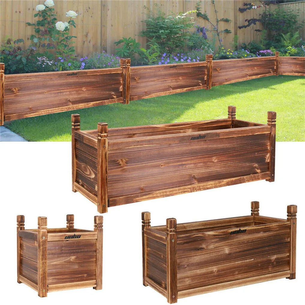 Wooden Raised Flower Bed Planter For Indoor And Outdoor Use