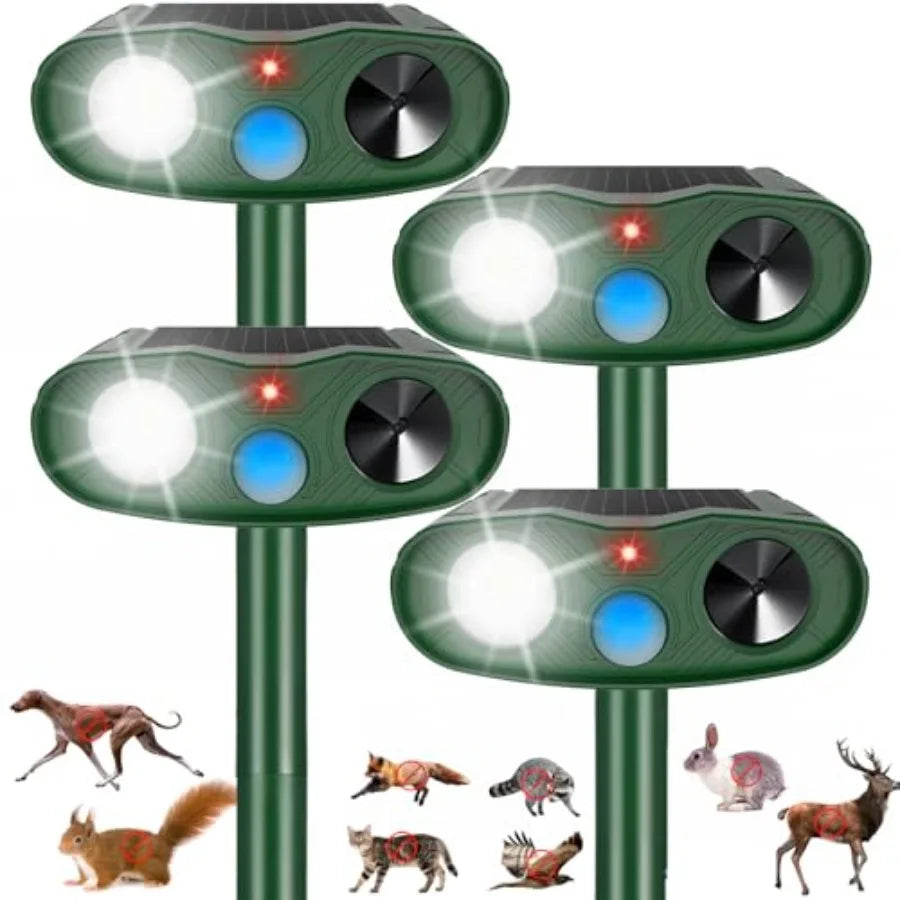 Outdoor Solar Ultrasonic Motion Activated Deer And Raccoon Repellent IP65
