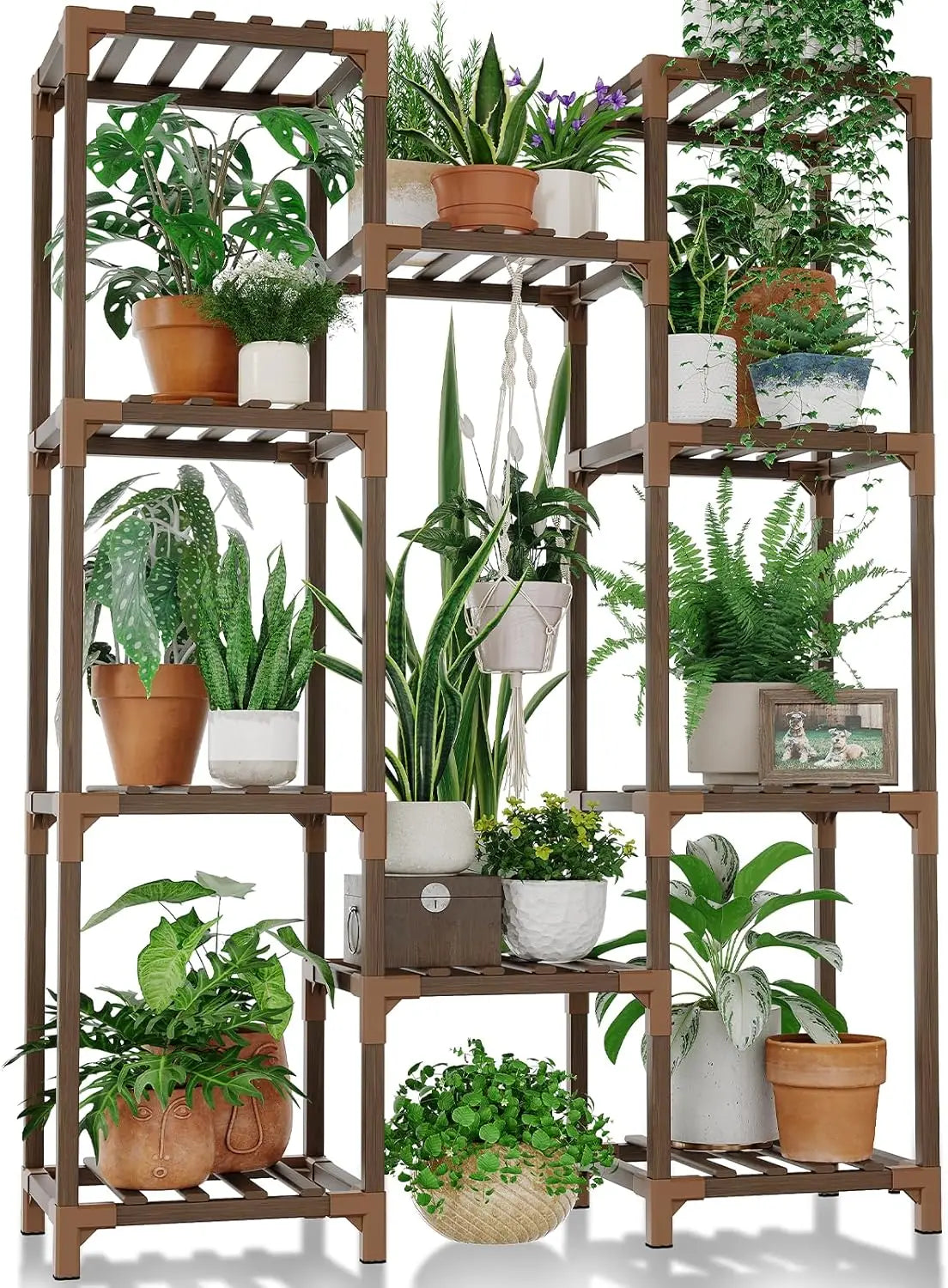 Large Wooden Plant Stand Multi Tier For Indoor And Outdoor Decor Easy Assembly