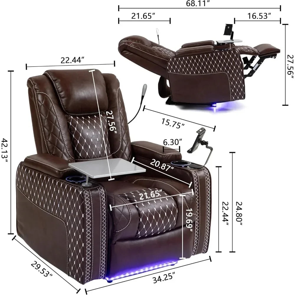 Power Zero Gravity Recliner Chair With USB Ports And Cupholders