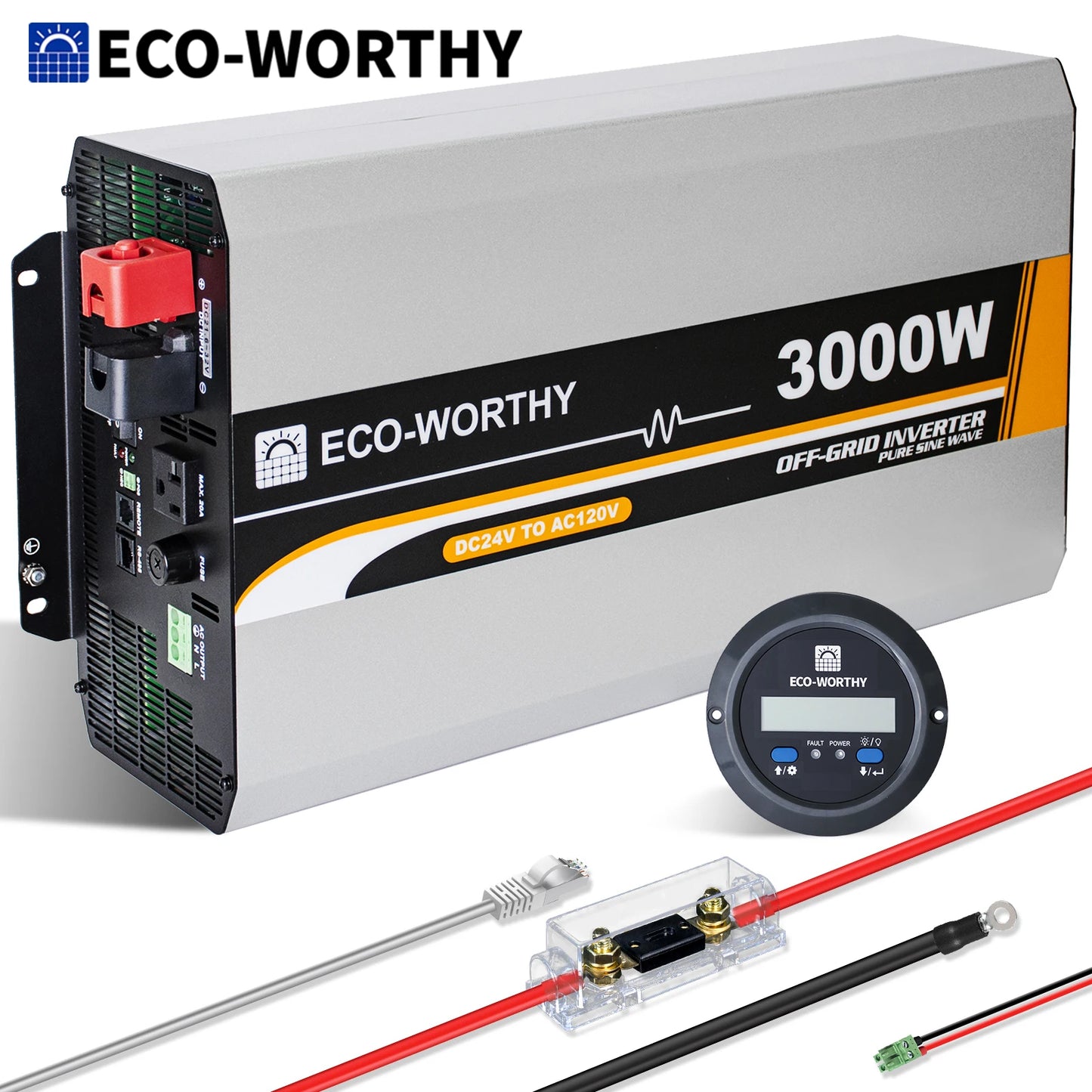 Eco-Worthy 3000W Sine Wave Inverter 24V DC To 120V AC