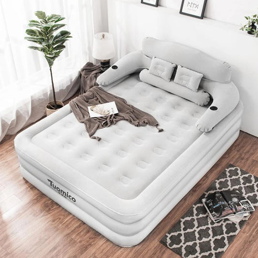 Camping Air Bed With Backrest For Two Adults Indoor Outdoor