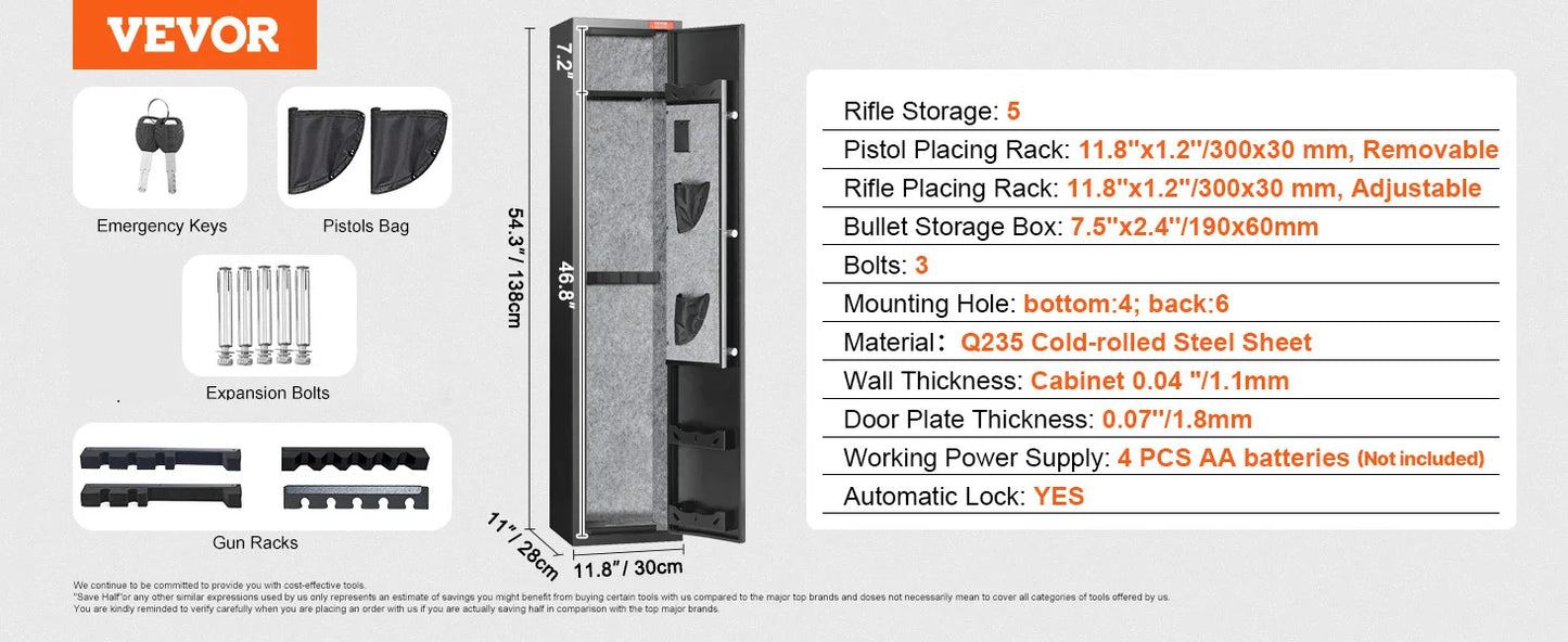 SucceBuy Gun Safe For Rifles With Digital Keypad
