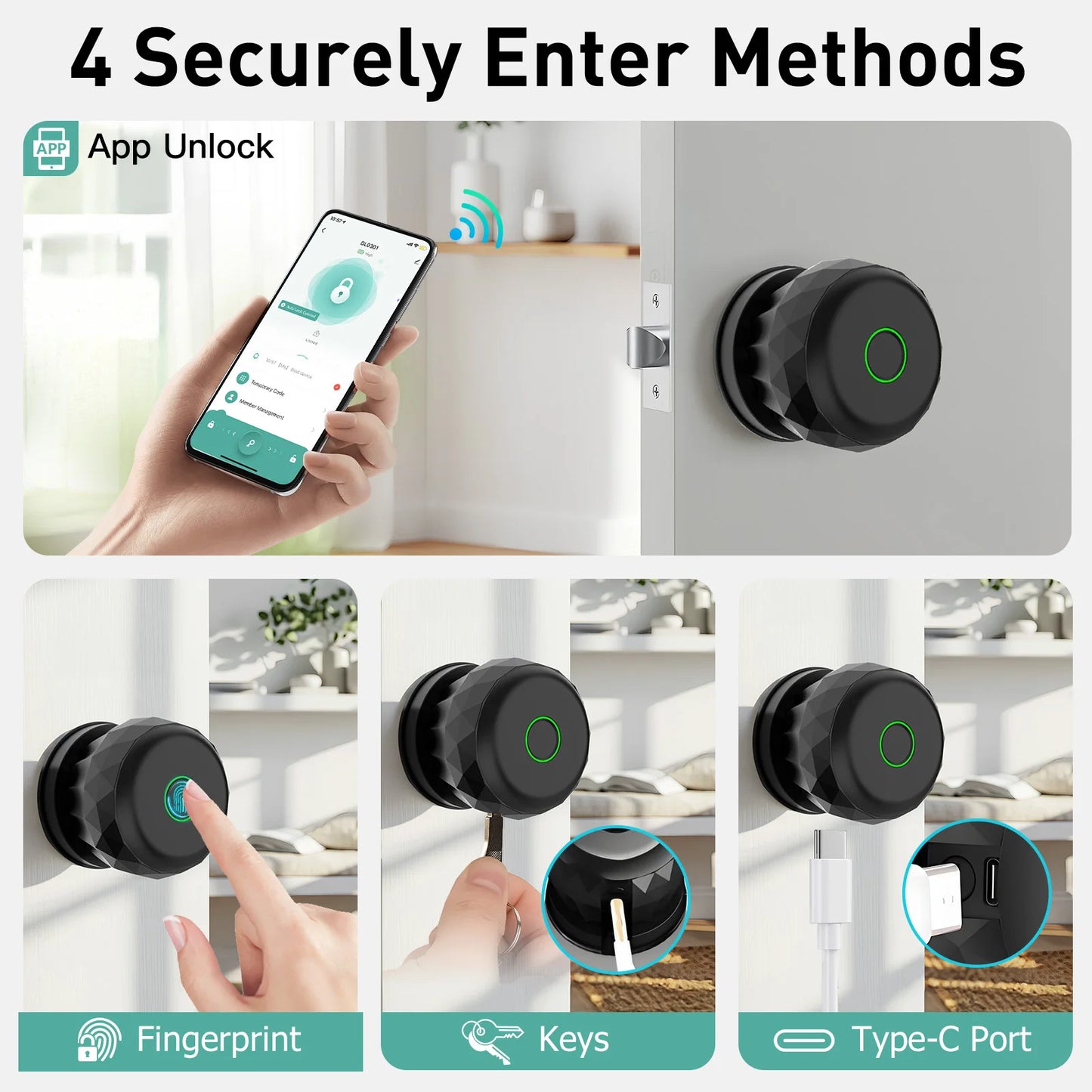 Smart Biometric Fingerprint Door Lock With App Control