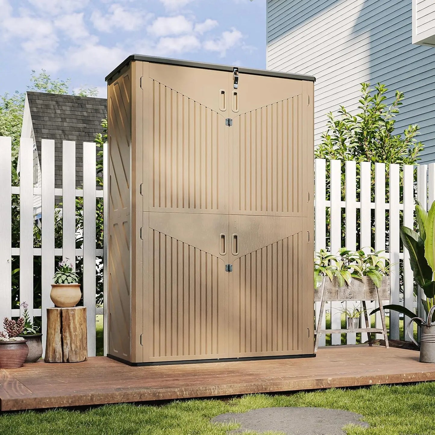 YTYIN Outdoor Storage Shed Waterproof With Floor For Garage