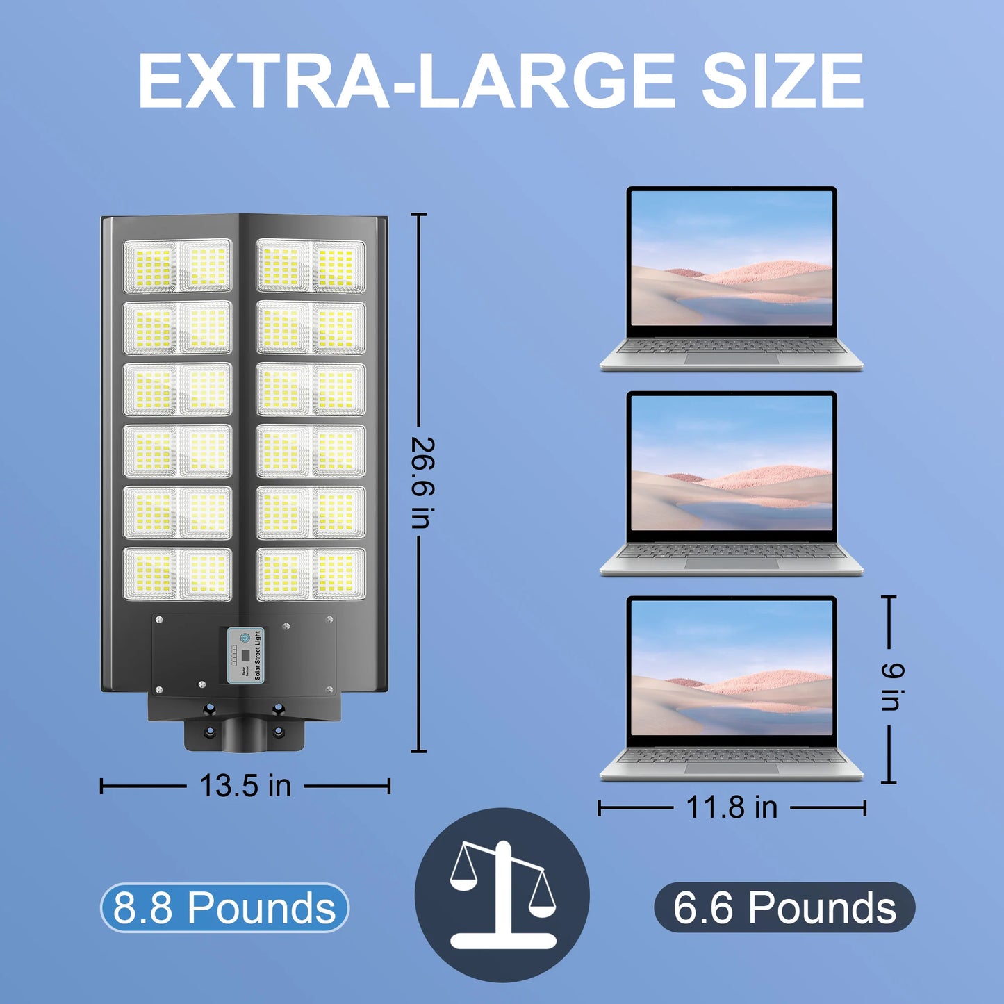 2-Pack 5000W Solar Street Lights Outdoor With Motion Sensor
