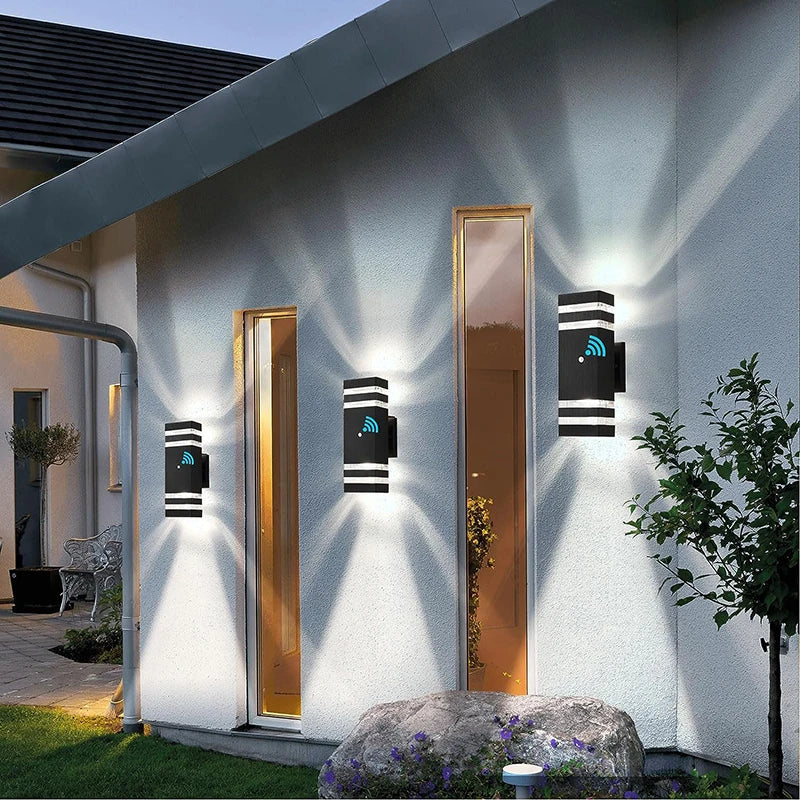 Smart Outdoor LED Wall Light Sconce Waterproof Sensor For Balcony Garden
