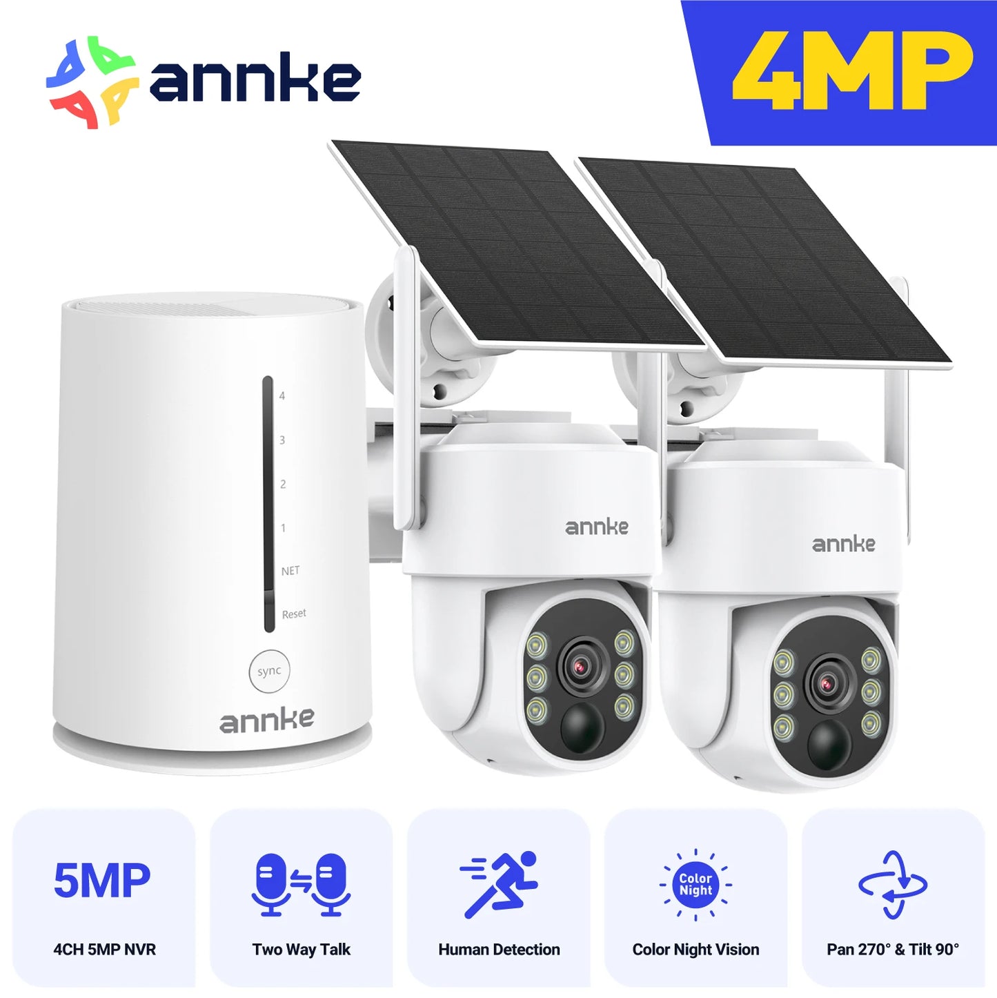 ANNKE 4MP Wireless Security Camera System 4 Channel NVR IP65