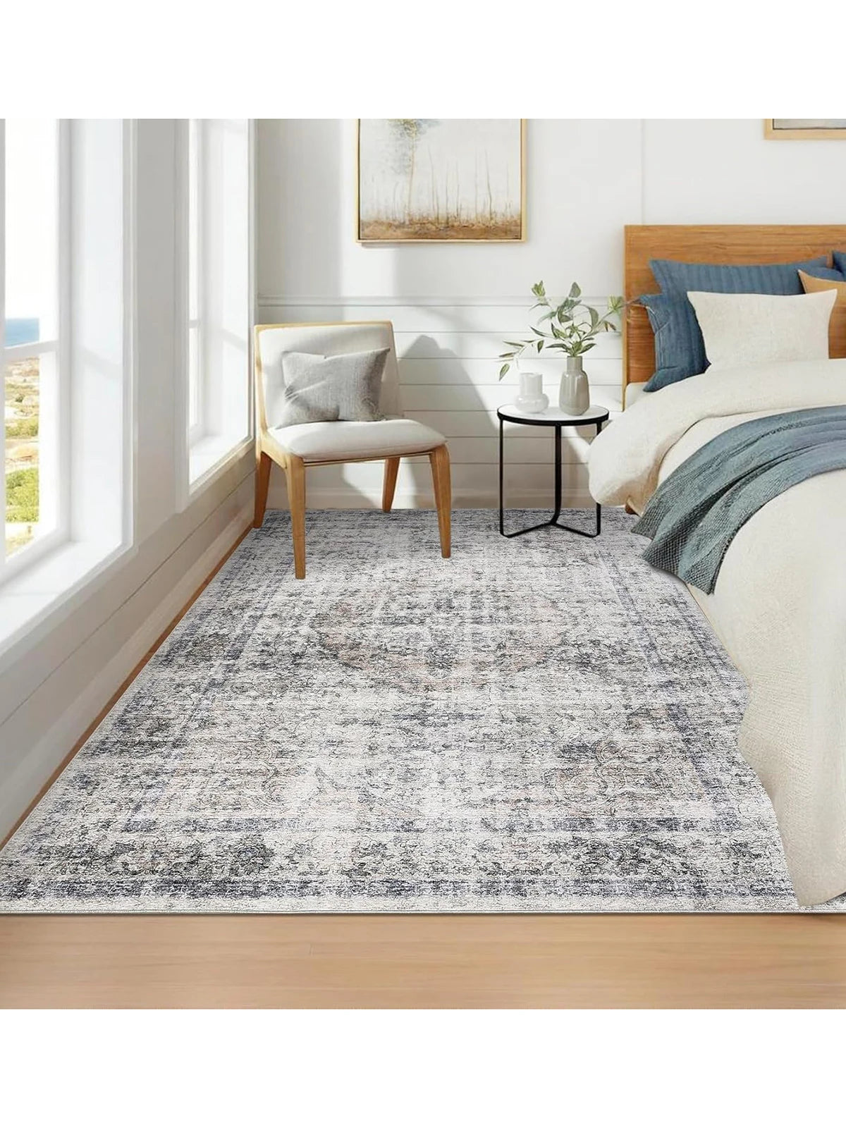 TWISTER.CK Washable Area Rug Stain-Resistant Non Slip Backing
