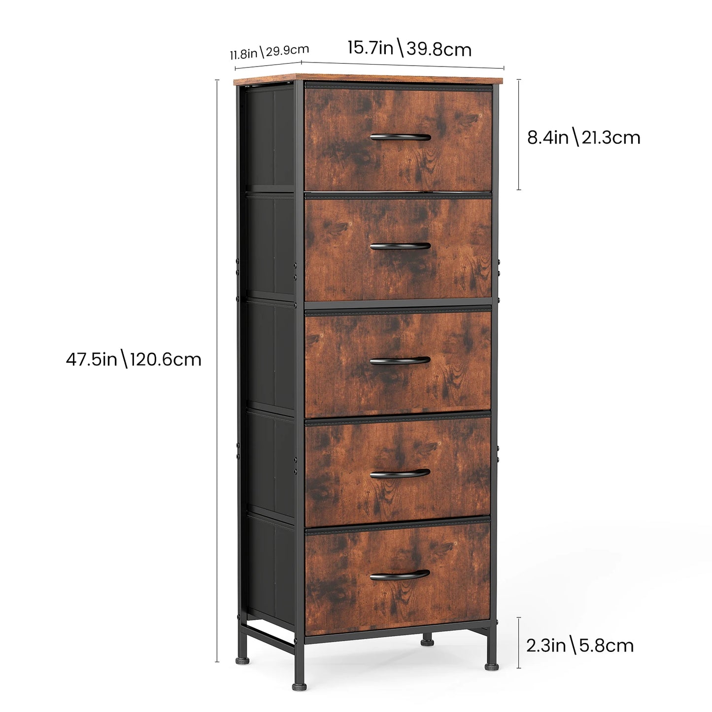 JHK Fabric Drawers Cabinet For Living Room Modern Storage Organizer