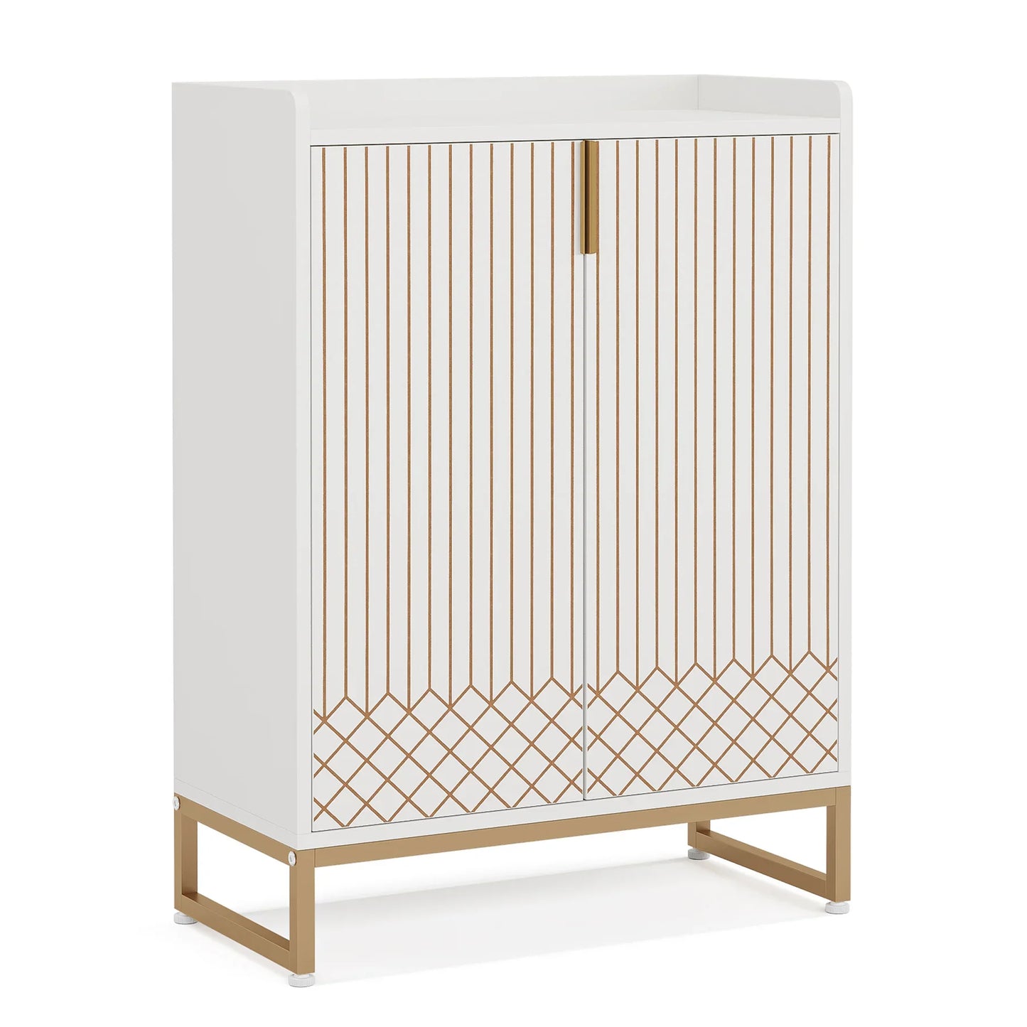 Tribesigns 5-Tier Wood Shoe Cabinet With Doors For Home