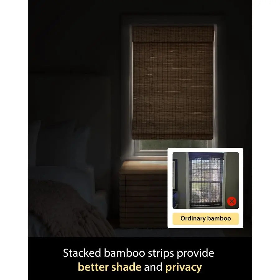 Bamboo Roman Shades For Windows Natural Light Filtering