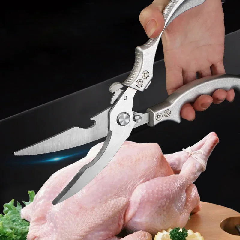 Stainless Steel Chicken Bone Scissors Kitchen Shears All Purpose Poultry