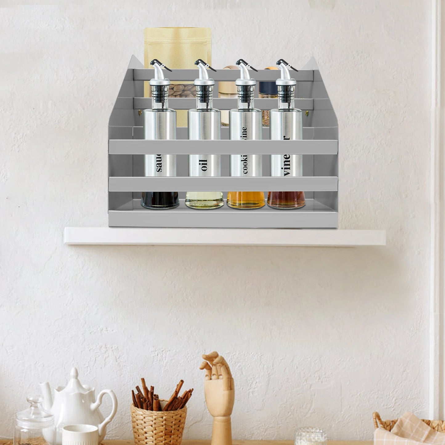 2-Tier Pull-Down Cabinet Organizer For Under Sink Storage 22 Lb Capacity
