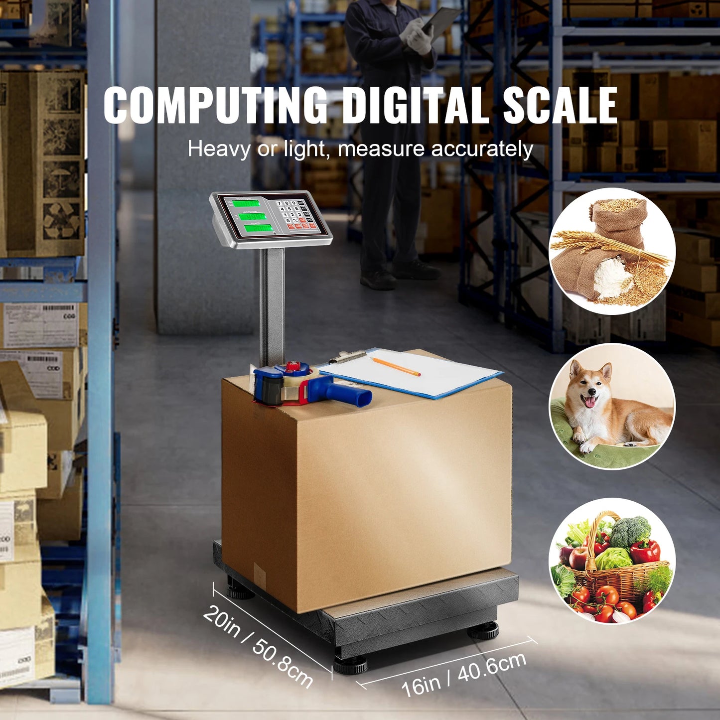 SucceBuy Digital Platform Scale 660 lb Tare Price Calculator