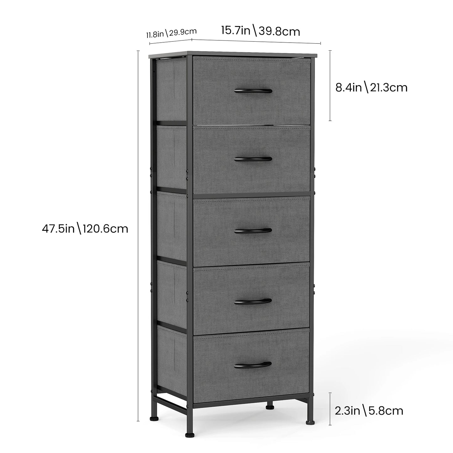 JHK Fabric Drawers Cabinet For Living Room Modern Storage Organizer