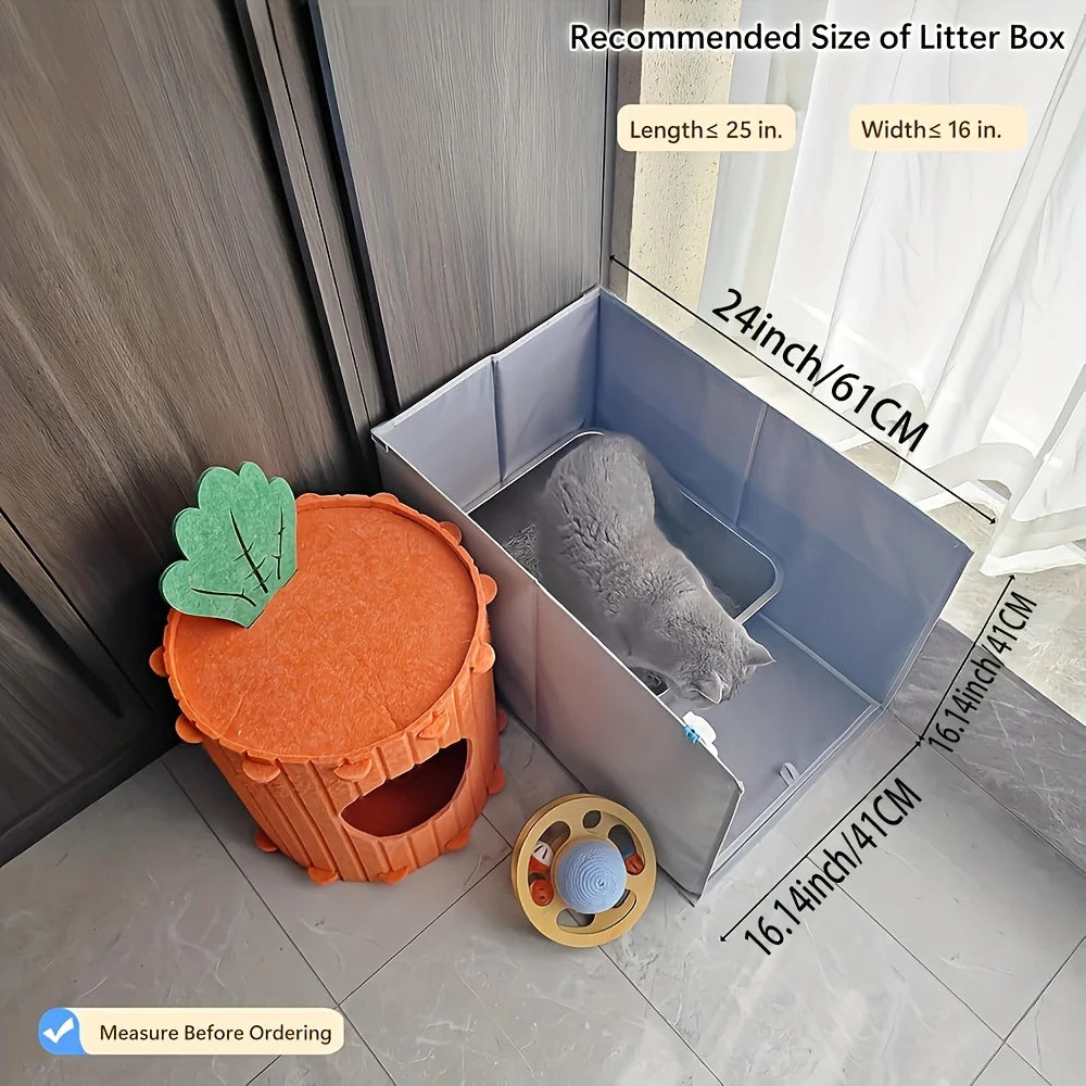 Cat Litter Box Cover Fence With Odor Closure Dust Baffle