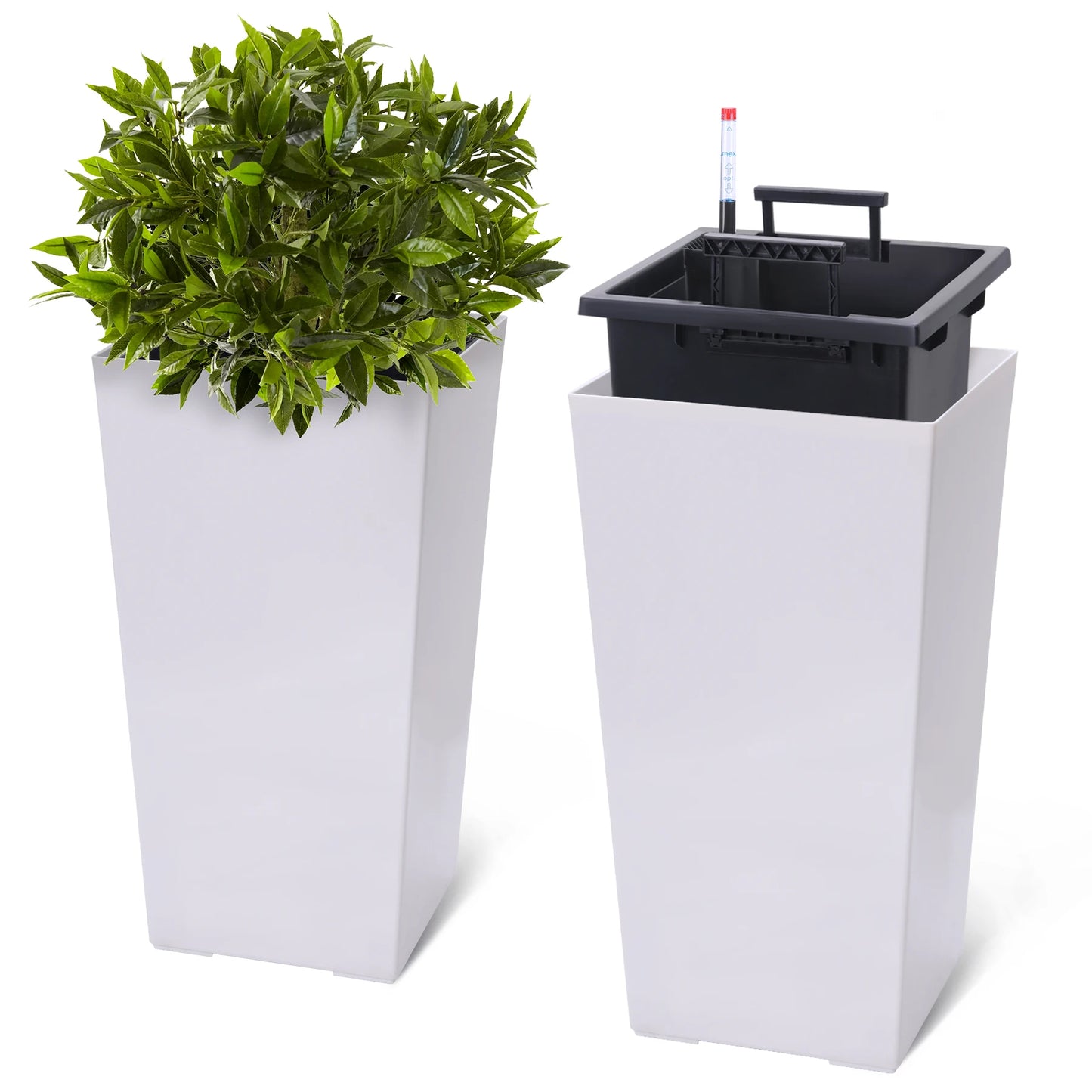 HobbyLane Two Pack Planter Set With Shelf Insert Indoor Outdoor