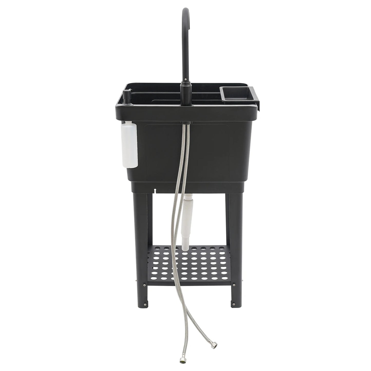 Freestanding Laundry Sink With Soap Dispenser And Storage Rack