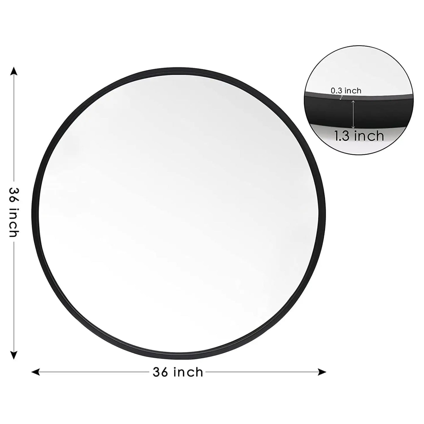 Round Metal Wall Mirror Matte Finish For Entryway Bathroom Living Room Decor