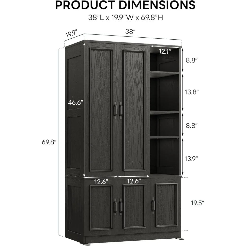 DAFIFY Armoire Wardrobe Closet With 4 Shelves And Hanging Rod