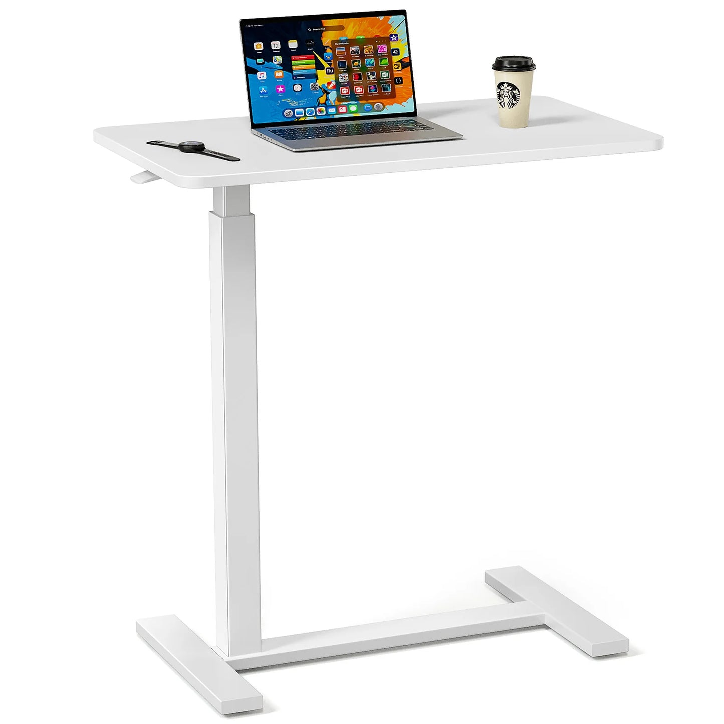 JHK Overbed Bedside Sofa Table With Adjustable Height Laptop