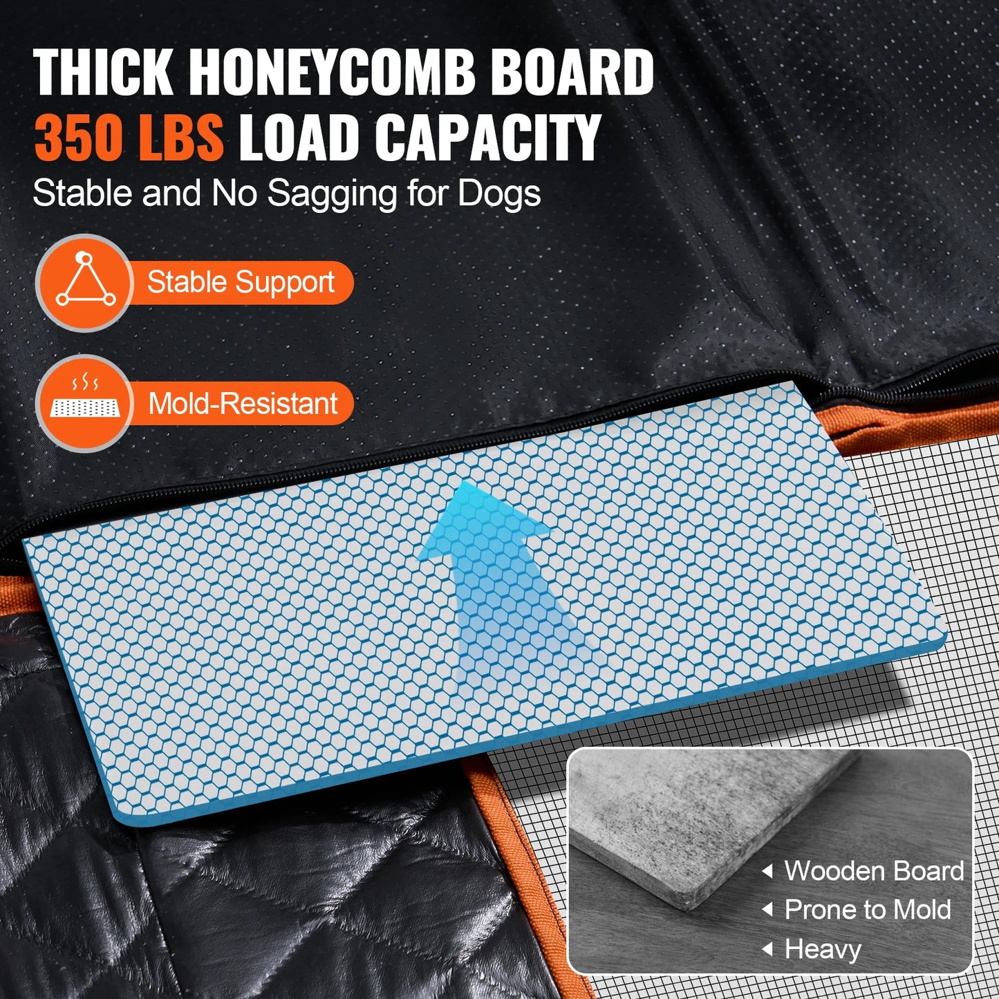 SucceBuy Back Seat Extender Dog Car Cover With Mesh Window Storage Pocket