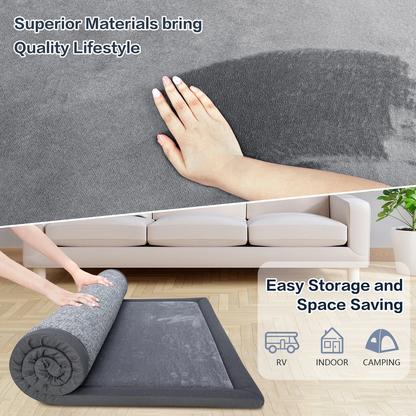 PaPaMat Memory Foam Playpen Carpet With Non Slip Velvet Backing Living Room