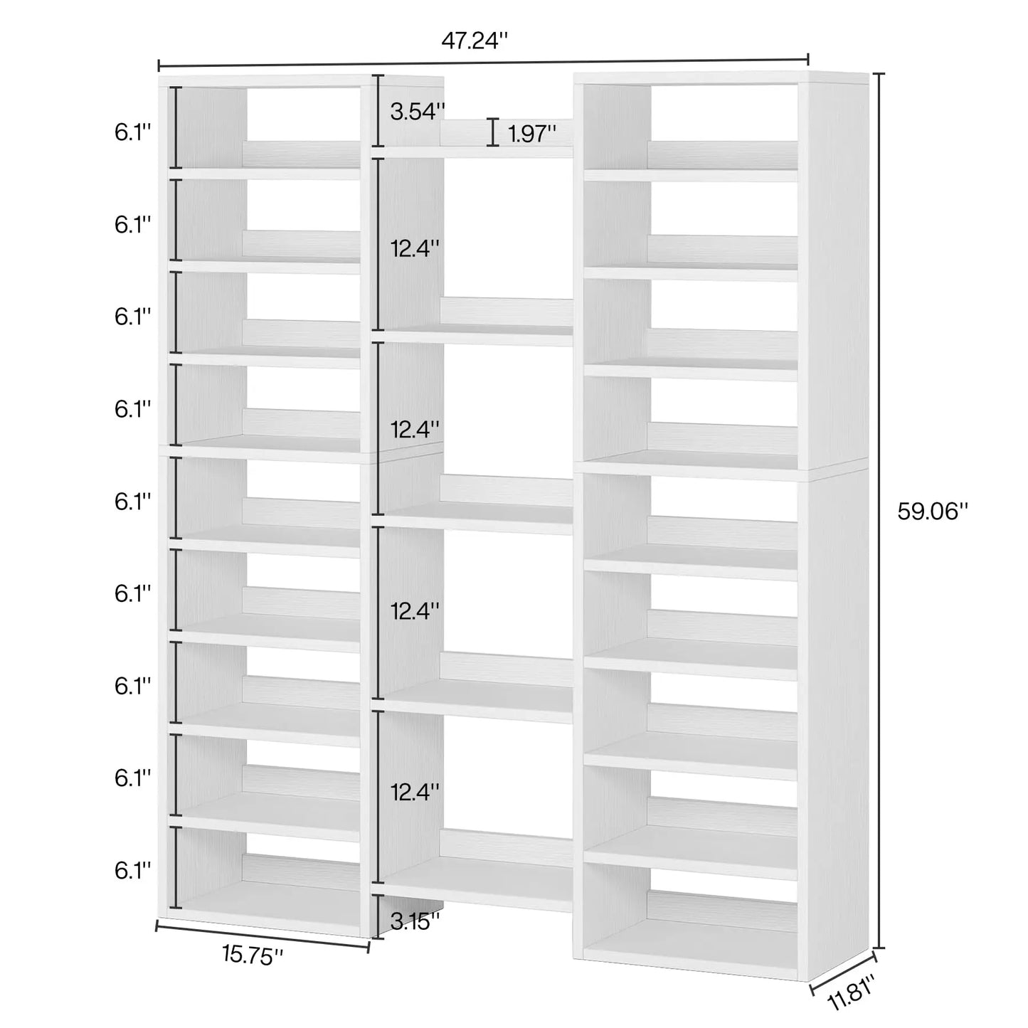 14-Tier Freestanding Shoe Rack Shelving Unit With 22 Open Cubbies