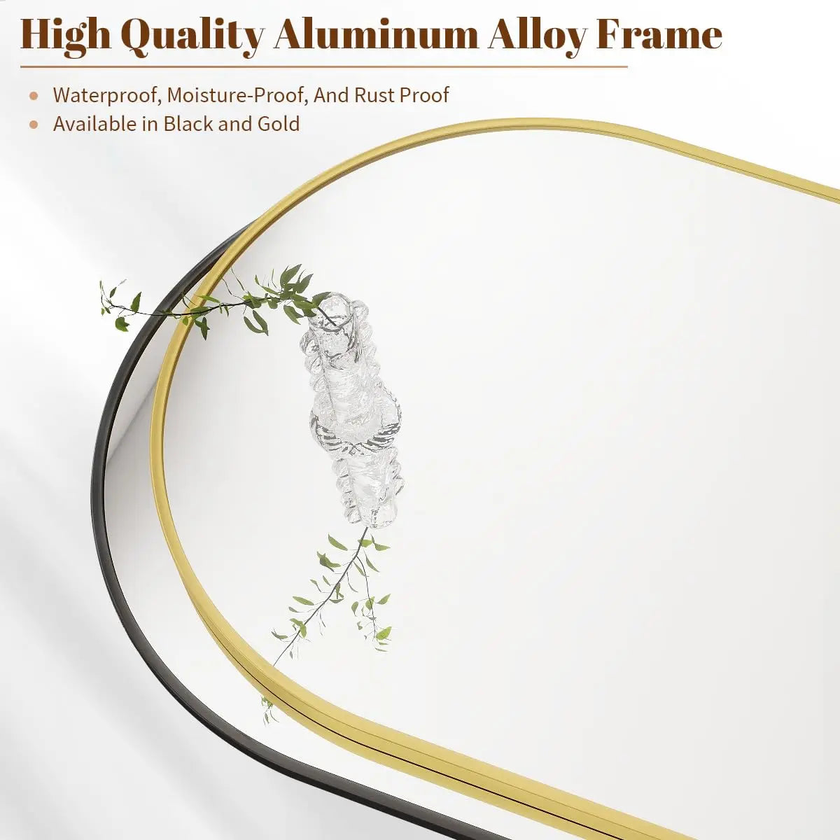 Beautypeak Arch Bathroom Mirror With Metal Frame Wall Mount