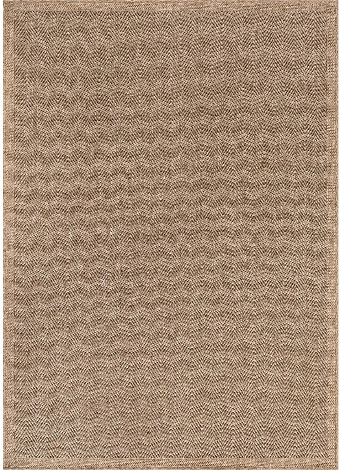 Natural Fiber Seagrass Area Rug Herringbone Design for Indoor Outdoor