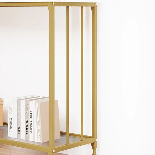 HobbyLane Console Table With Glass Shelf Entryway Metal Frame