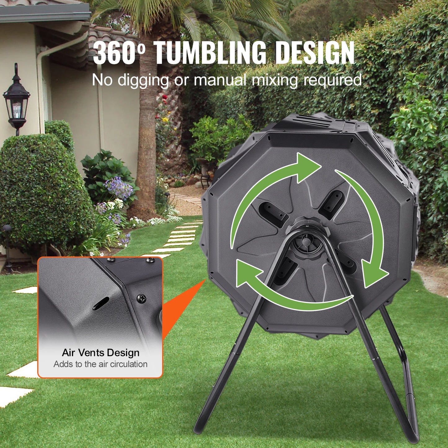 Tumbling Compost Bin For Efficient Home Composting