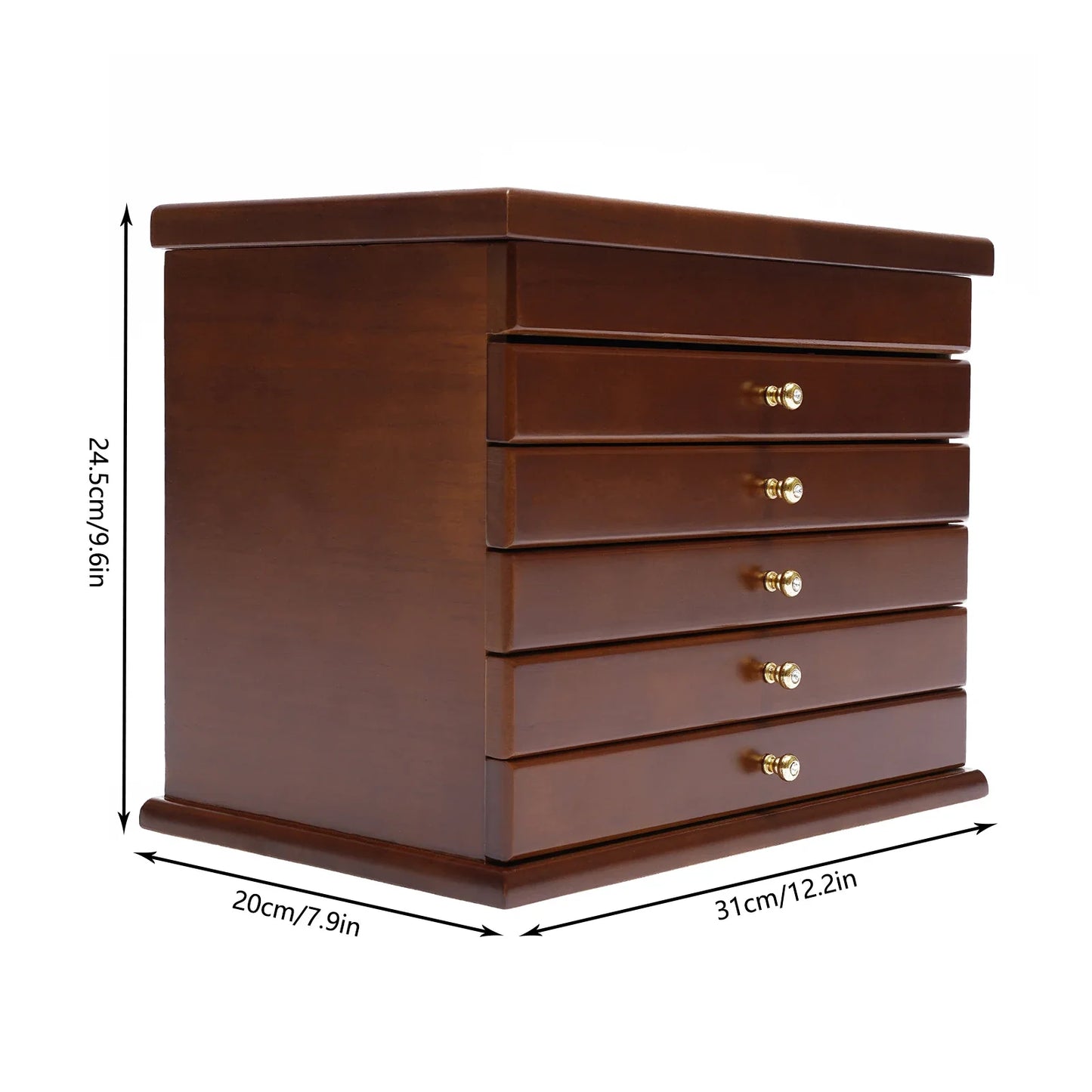 Wooden Vintage Jewellery Storage Box And Display Case